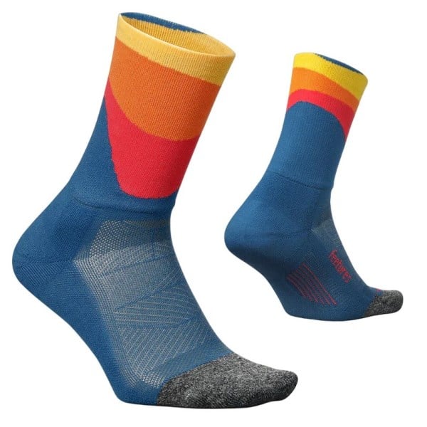 Feetures Elite Light Cushion Mini Crew Running Socks - Rhythmic Blue