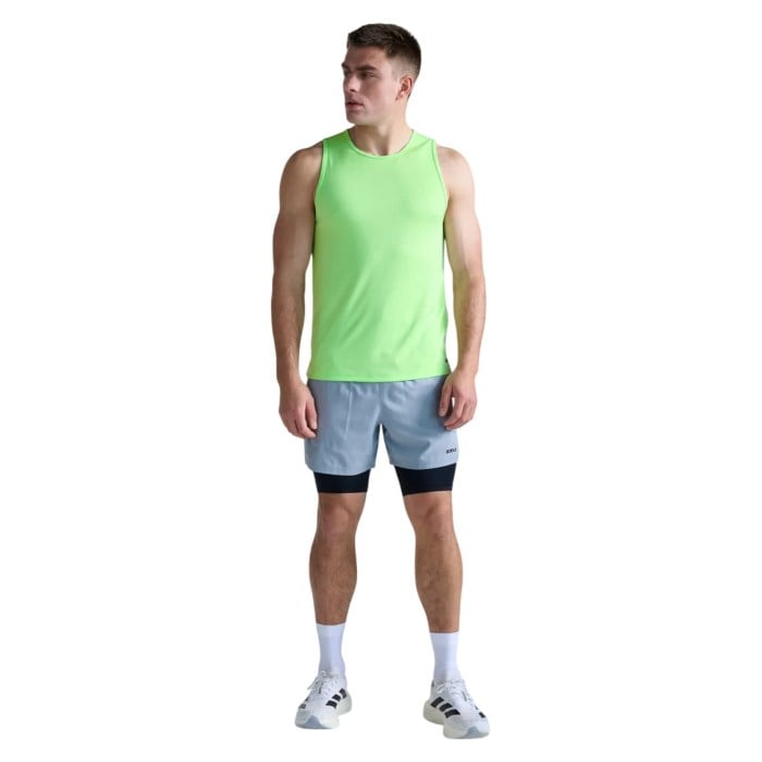 2XU Aero Mesh Mens Running Tank Top - Lime Zest/Black Reflective - image 4