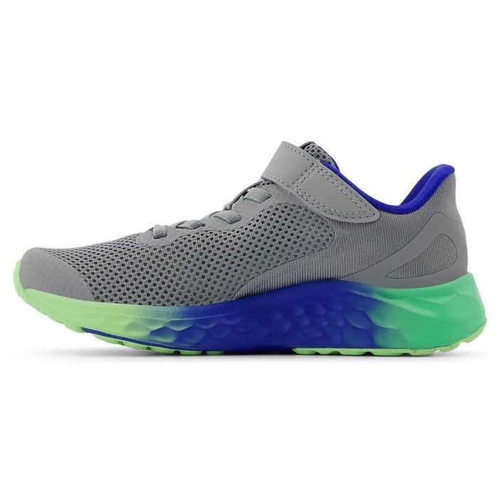 New Balance Fresh Foam Arishi v4 Velcro- Kids Running Shoes - Slate Grey/Blue Gemstone/Lime Leaf