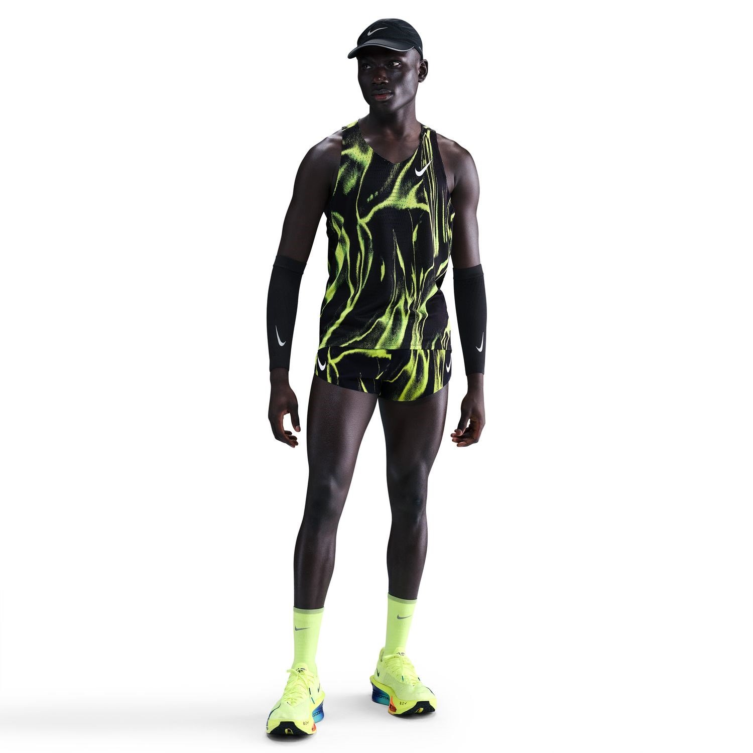 Nike Aeroswift Mens 2 Inch Running Shorts - Volt/White