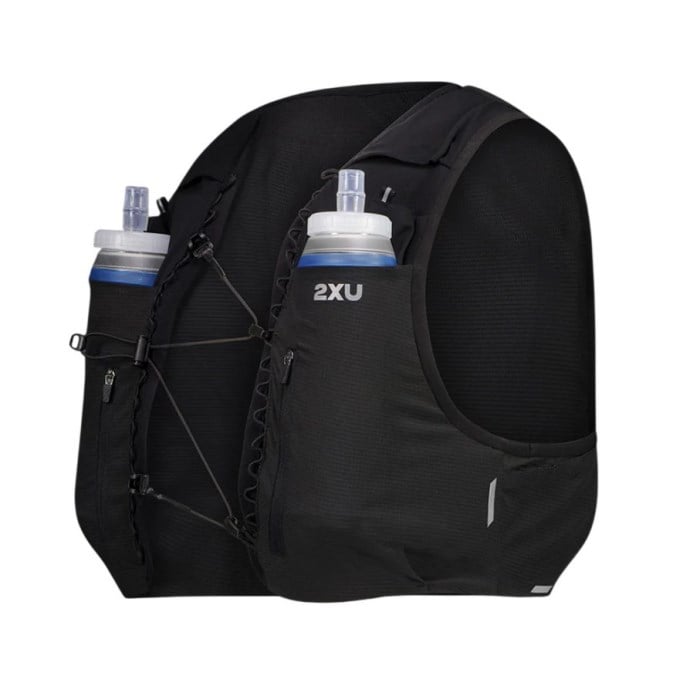 2XU Run Hydration Vest With Flasks - Black/Silver Reflective