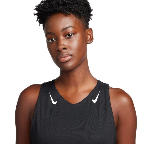 Nike Dri-Fit Aeroswift Womens Running Singlet - Black/White