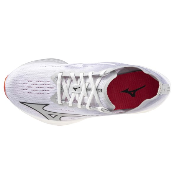 Mizuno Wave Rebellion Pro 2 - Womens Road Racing Shoes - White/Harbor Mist/Cayenne