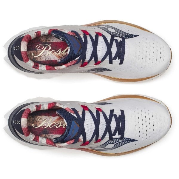 Saucony Endorphin Speed 4 Boston - Mens Running Shoes - White/Navy