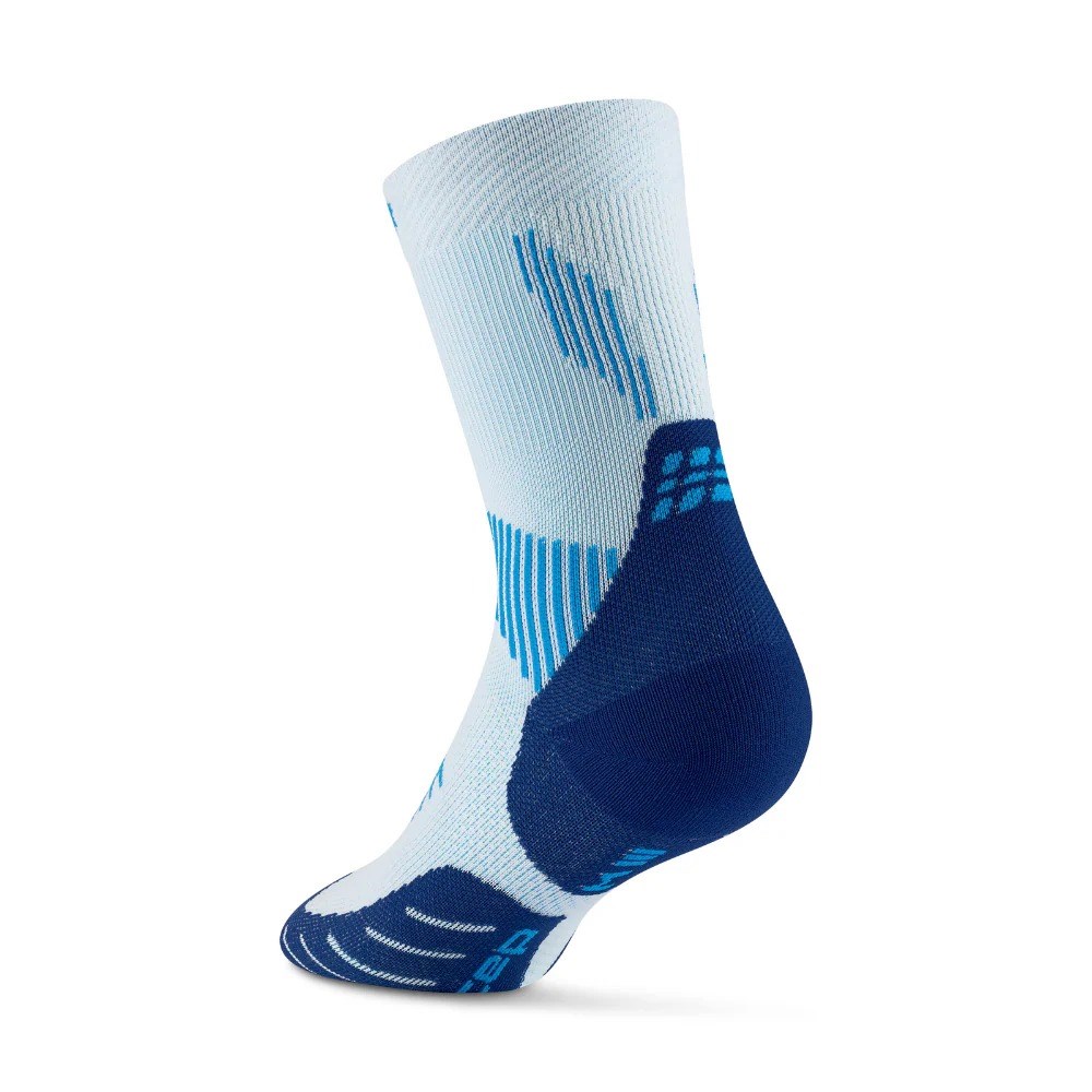 CEP Core Run Cushion Mid Cut Unisex Compression Socks - Blue/Ice