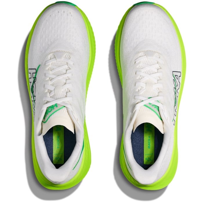 Hoka Mach 6 - Mens Running Shoes - White/Neon Lime