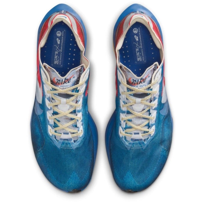 Nike ZoomX Vaporfly 4 Pre Montreal - Mens Racing Shoes - Clear Mountain Blue/Fire Red