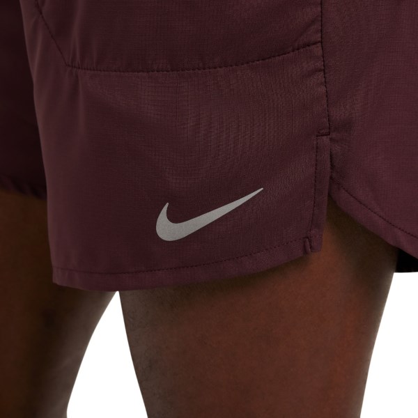 Nike Mens Stride Dri-Fit 7 inch Breif Lined Running Shorts - Burgundy Crush/Black/Reflective Silver
