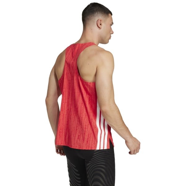 Adidas Mens Adizero Run Singlet - Semi Lucid Red/Pure Ruby
