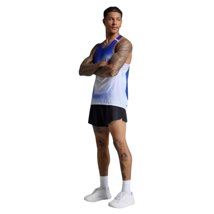2XU Mens Light Speed React Running Singlet - Glass Gradient Surf/White Relfective