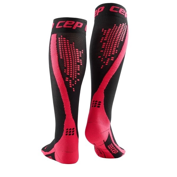 CEP Nighttech Reflective Compression Socks - Black/Pink