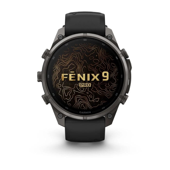 Garmin Fenix 9 Pro 47mm Premium Multisport Smartwatch - Carbon Grey DLC Titanium with Black/Pebble - Carbon Grey DLC Titanium with Black/Pebble Grey Silicone Band - image 2