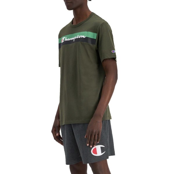Champion Sports Stripe Mens T-Shirt - Green
