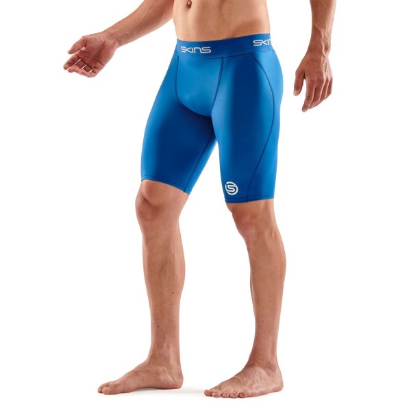 Skins Series-1 Mens Compression Half Tights - Bright Blue