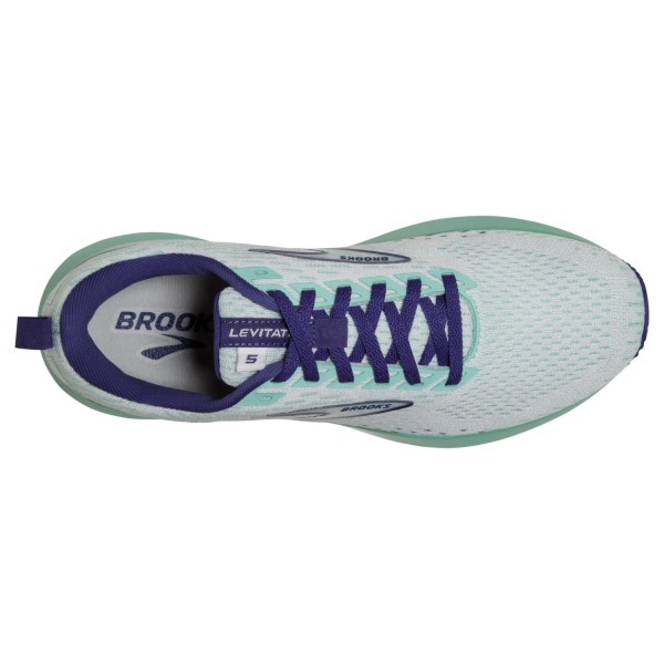 Brooks Levitate 5 - Womens Running Shoes - White/Navy Blue/Yucca