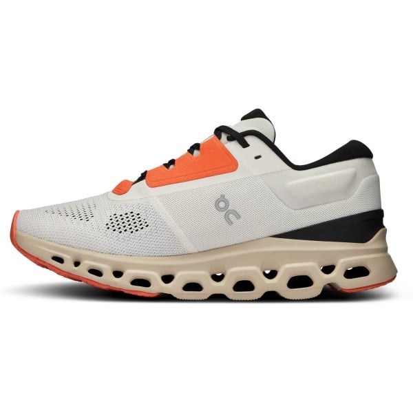 On Cloudstratus 3 - Womens Running Shoes - Undyed White/Sand
