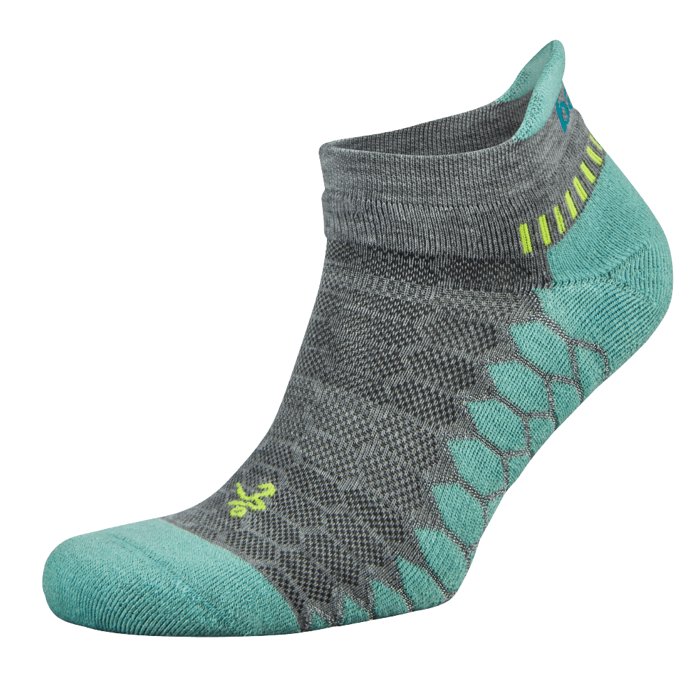 Balega Silver No Show Running Socks - Mid Grey/Aqua