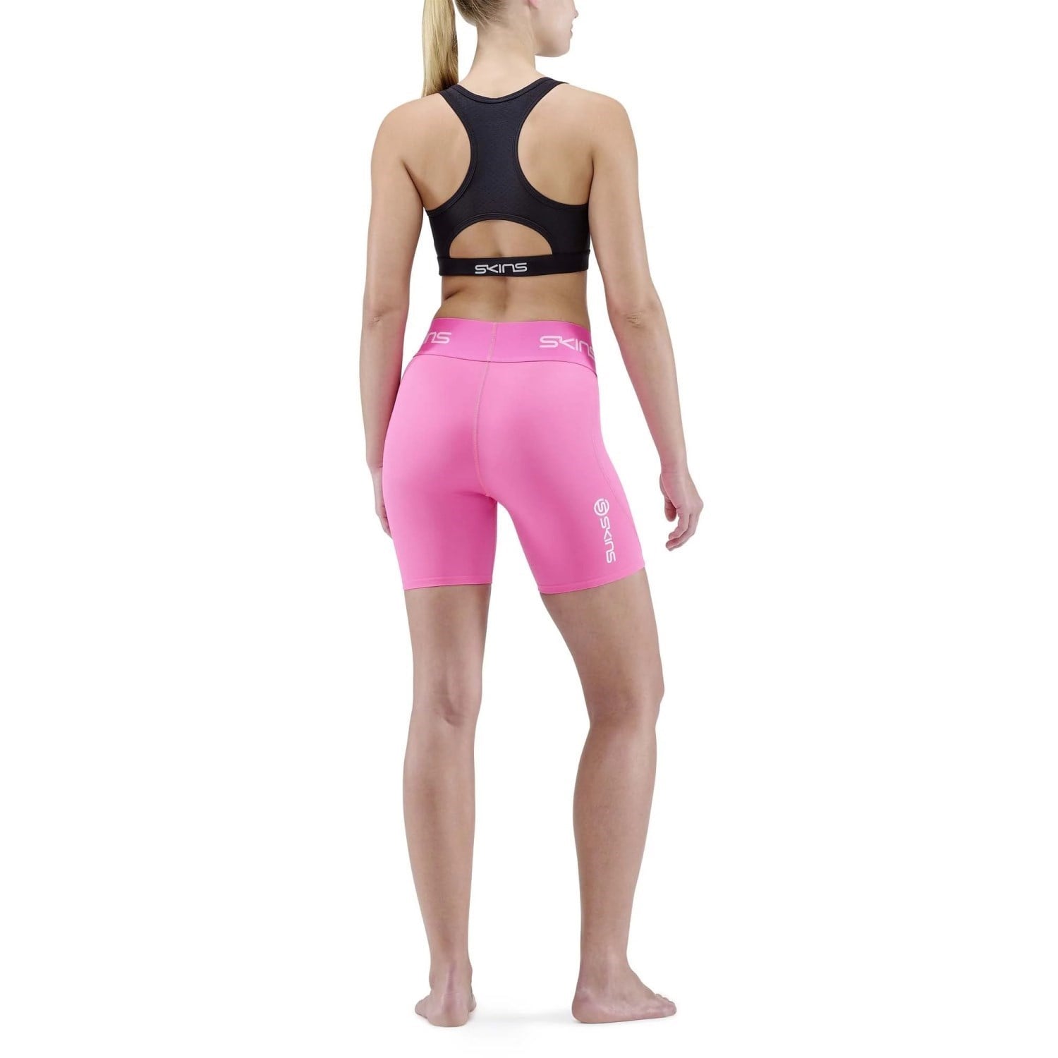 Skins Series-1 Womens Compression Half Tights - Bright Pink