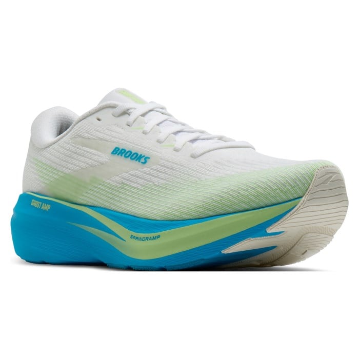 Brooks Ghost Amp - Mens Running Shoes - White/Blue/Paradise Green - image 2