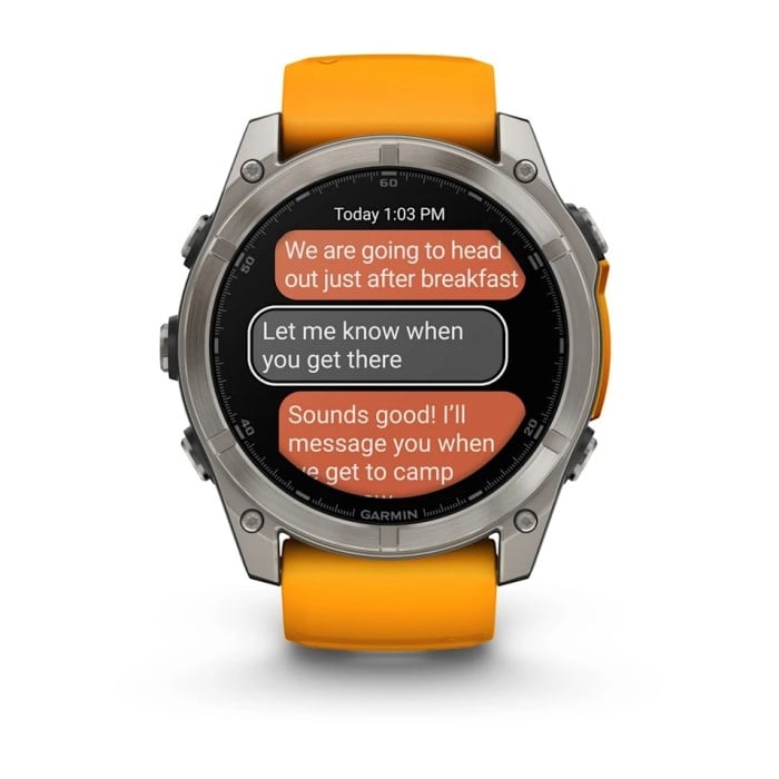 Garmin Fenix 8 51mm AMOLED Sapphire Edition Titanium Watch - Spark Orange with Graphite Silicone - Spark Orange with Graphite Silicone Band - image 10
