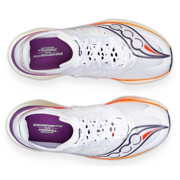 Saucony Endorphin Elite - Mens Road Racing Shoes - White/Vizi Red