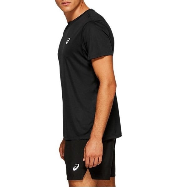 Asics Silver Mens Short Sleeve Running T-Shirt - Performance Black