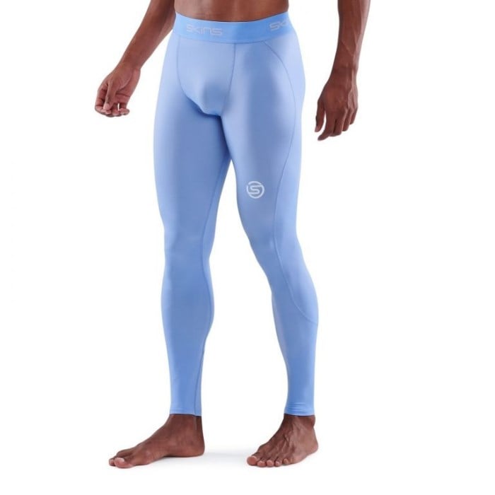 Skins Series-1 Mens Compression Long Tights - Sky Blue - image 3