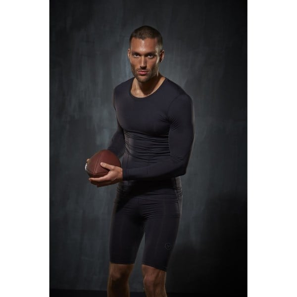Bayse Compression Mens Long Sleeve Training Top - Black