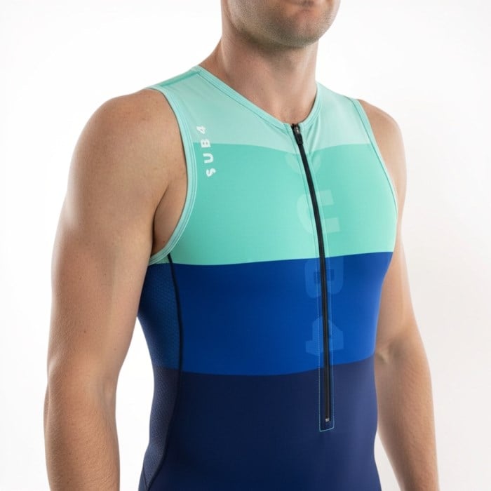 Sub4 Mens Triathlon Endurance Suit - Teal Split