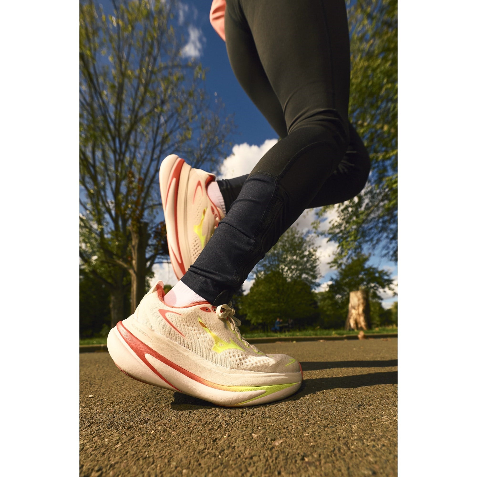 Mizuno Wave Sky Prime - Womens Running Shoes - GF White/Lime Pulp/Lava Orange - image 9