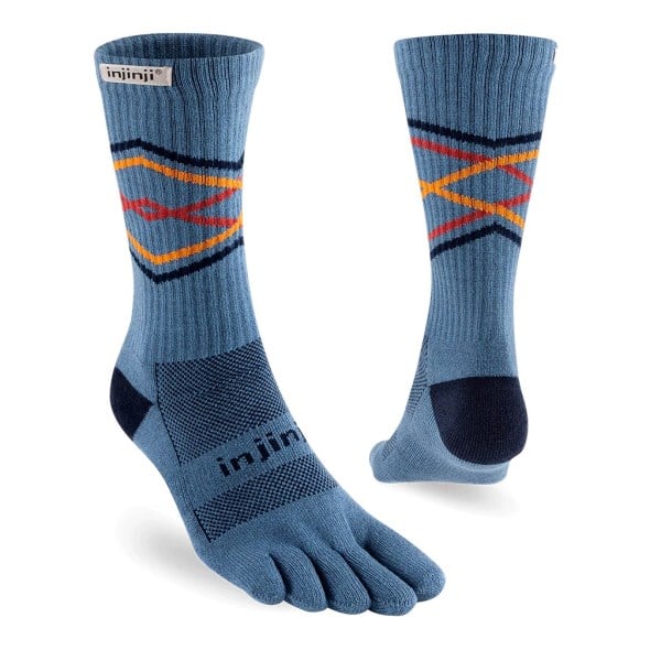 Injinji Trail Midweight Crew Running Socks - Lake