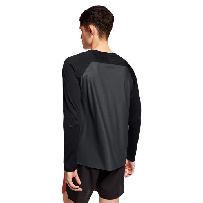 On Running Performance Long-T Mens Running Top - Black/Eclipse