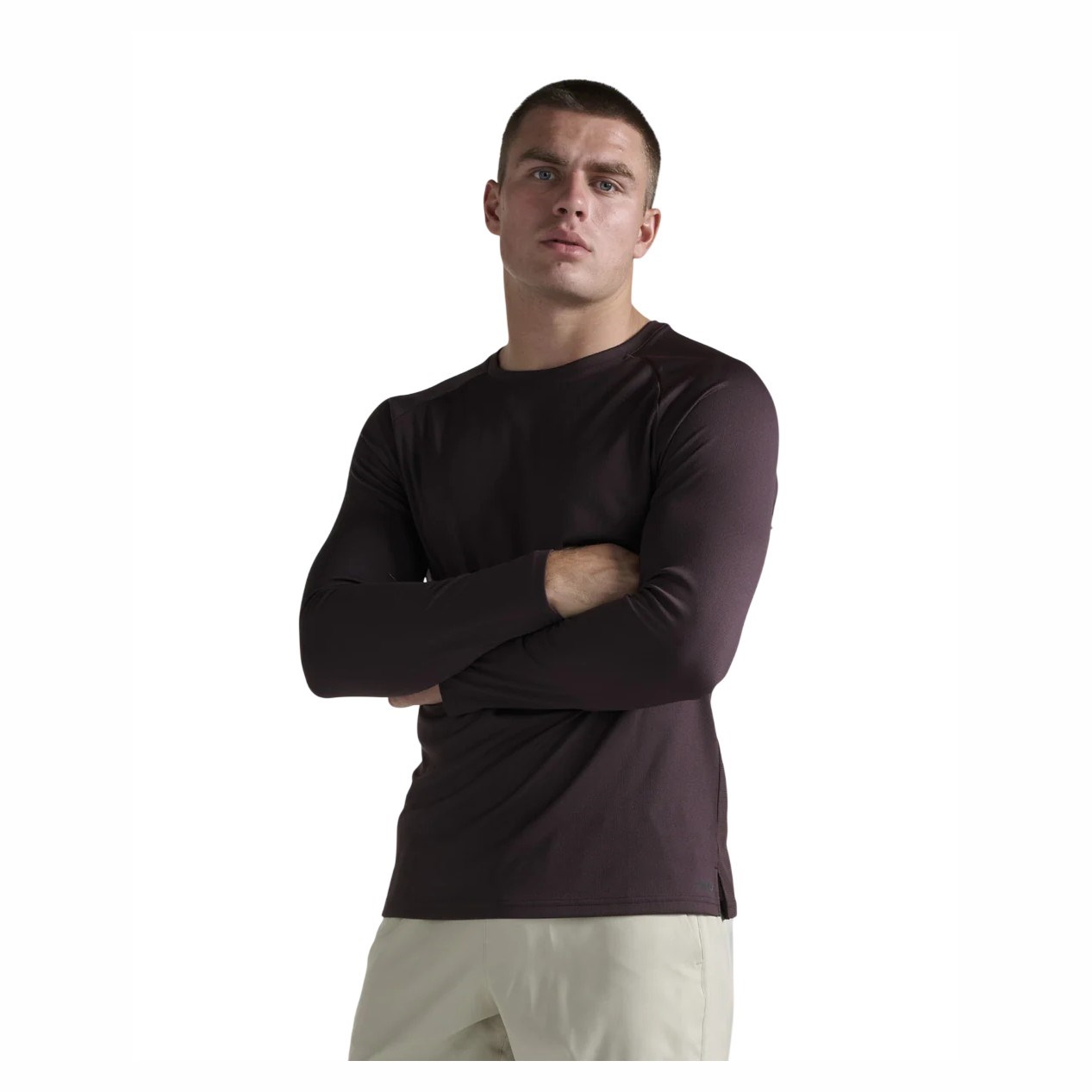 2XU Mens Aero Long Sleeve Top - Bark/Black Reflective - image 3