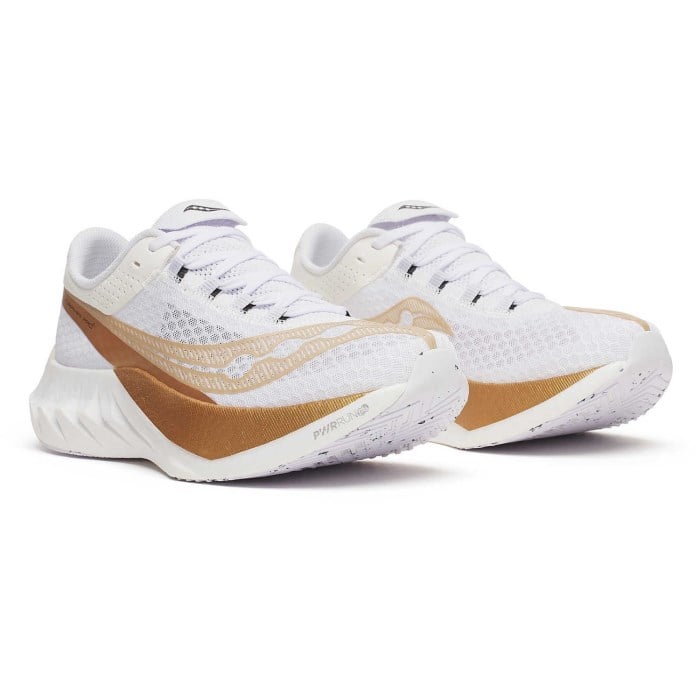 Saucony Endorphin Pro 4 - Mens Road Racing Shoes - White/Gold