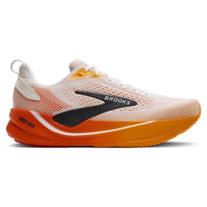 Brooks Ghost Max 4 - Mens Running Shoes - White/Orange/Red