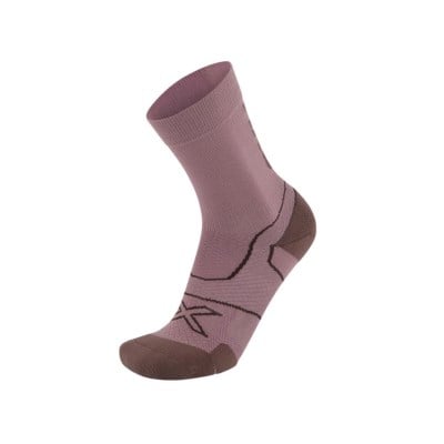 2XU Vectr Cushion Crew - Unisex Running Socks - Musk/Currant