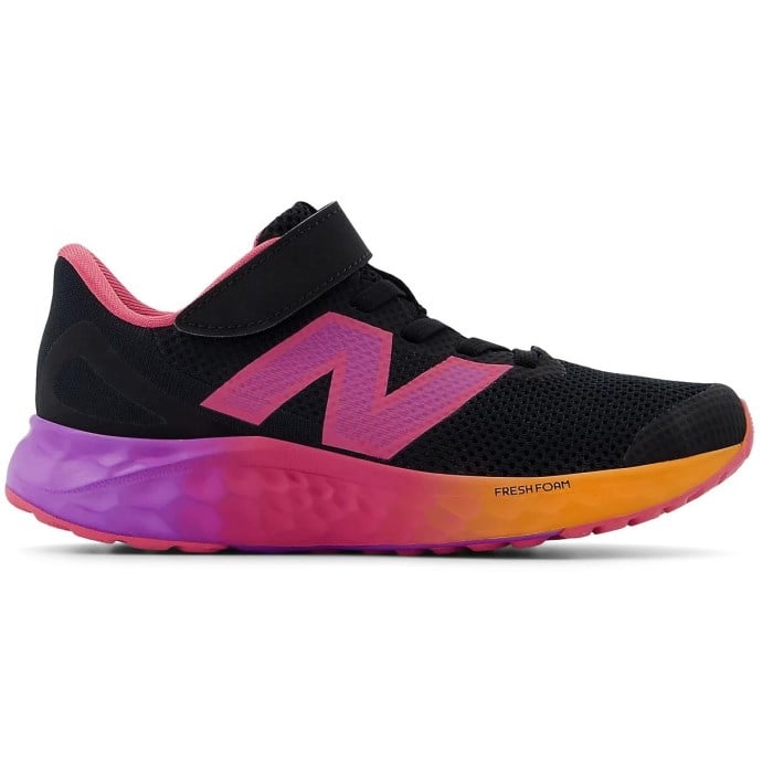 New Balance Fresh Foam Arishi v4 Velcro - Kids Running Shoes - Black/Passionfruit/Dragon Berry/Mango
