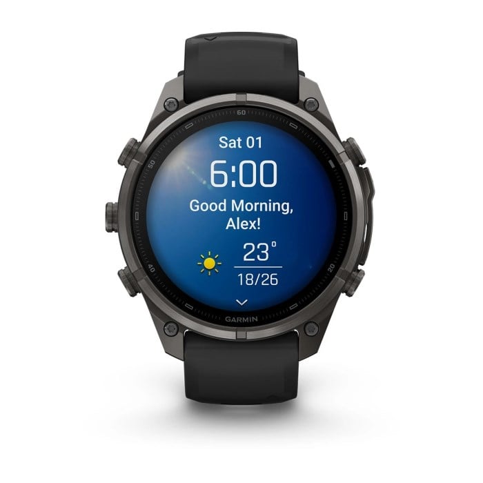 Garmin Fenix 9 Pro 47mm Premium Multisport Smartwatch - Carbon Grey DLC Titanium with Black/Pebble - Carbon Grey DLC Titanium with Black/Pebble Grey Silicone Band - image 12