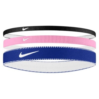 Nike Flex Classic Mixed Width Headband - 3 Pack - Black/Pink Rise/White