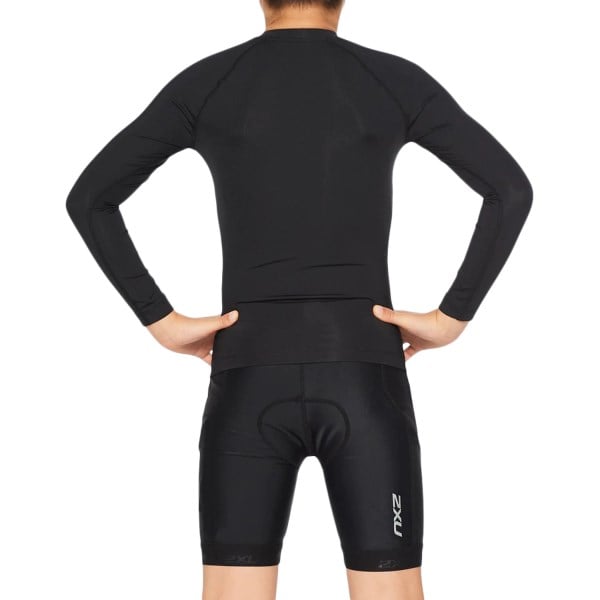 2XU Core Youth Kids Compression Long Sleeve Top - Black/Silver