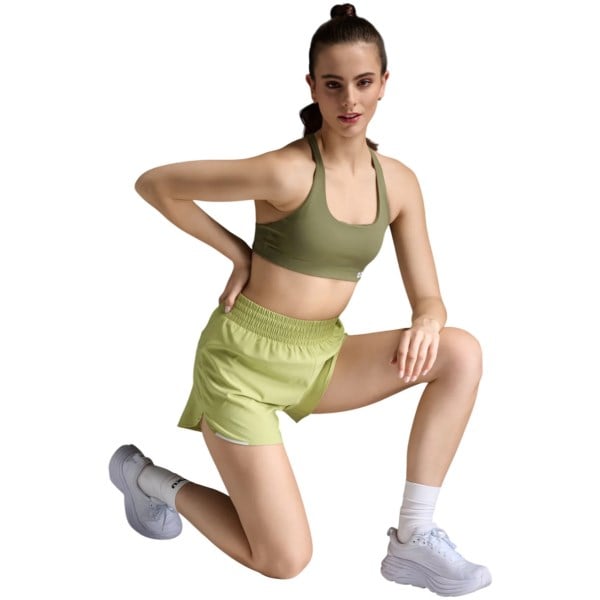 2XU Aero Hi-Rise Womens Running Shorts - Green Mist/White Reflective