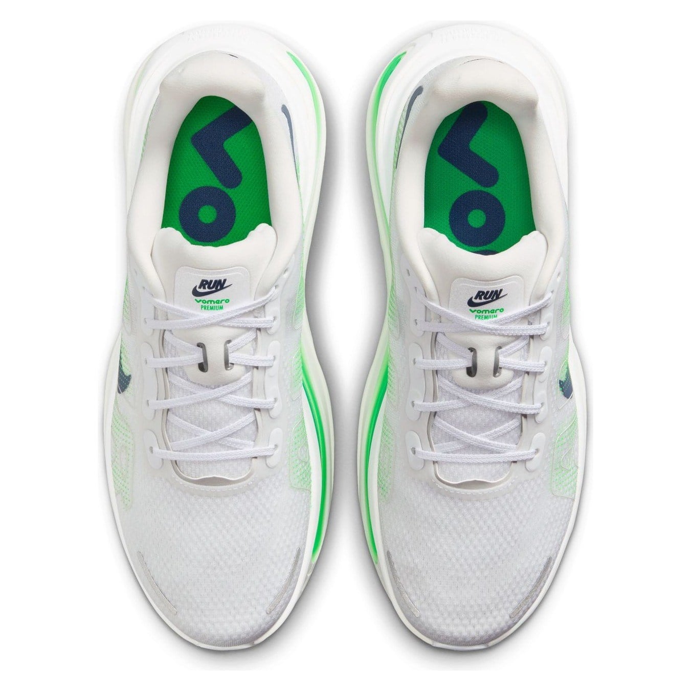 Nike Vomero Premium - Mens Running Shoes - White/Midnight Navy/Green Spark - image 3