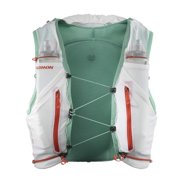 Salomon Advance Skin 5 Set Running Vest With Flasks - White/Electric Green