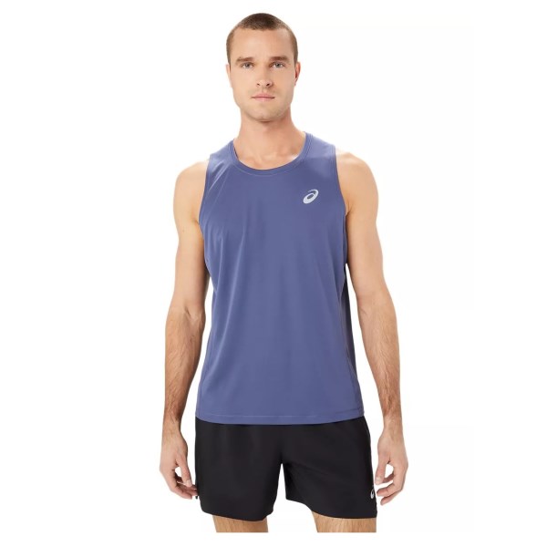 Asics Silver Mens Running Tank Top - Thunder Blue