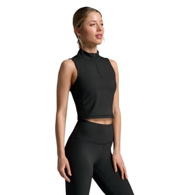 2XU Womens Form Soft Touch 1/2 Zip Tank - Black/Black