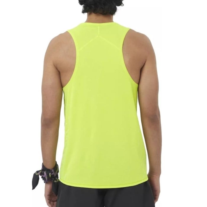 Salomon Sense Aero Mens Graphic Singlet - Acid Lime/Butterfly