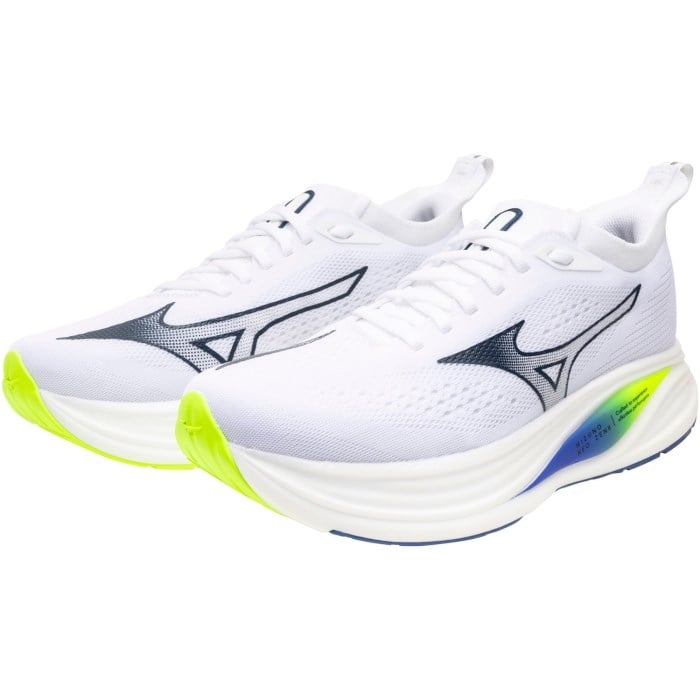 Mizuno Neo Zen 2 - Mens Running Shoes - White/Estate Blue/Lightning Yellow