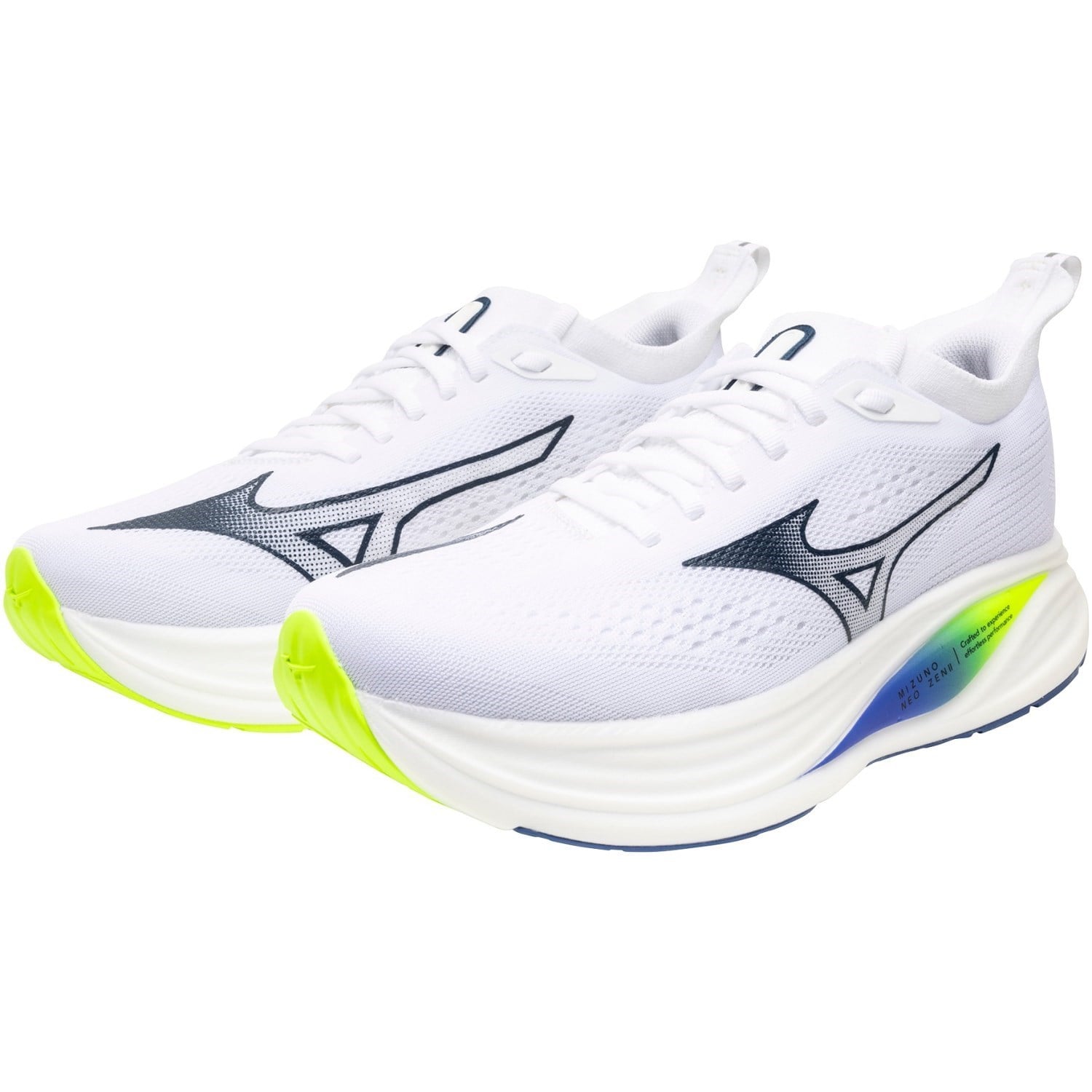 Mizuno Neo Zen 2 - Mens Running Shoes - White/Estate Blue/Lightning Yellow