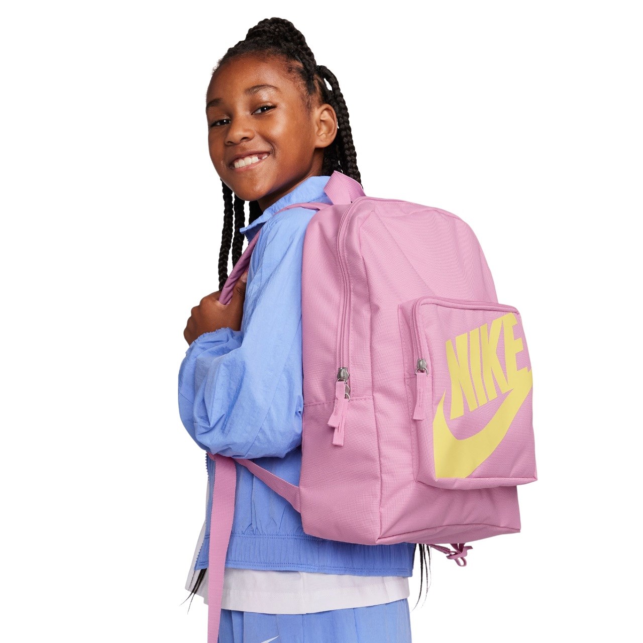 Nike Classic Kids Backpack Bag - Pink Rise/Pink Rise/Light Laser Orange