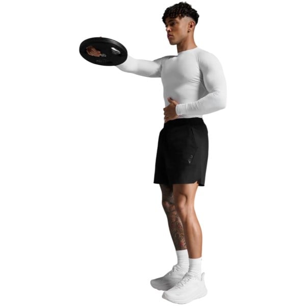 2XU Core Compression Mens Long Sleeve Running Top - White/No Logo